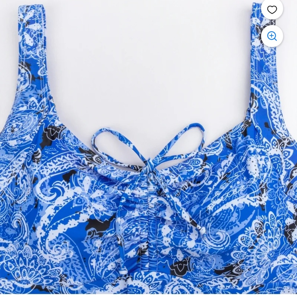 Plus Size 2 Piece Ruffle Bathing Suit Drawstring Tank with Boyshort… - Picture 9 of 9